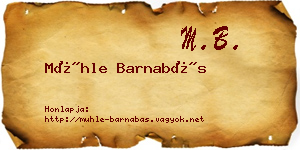 Mühle Barnabás névjegykártya